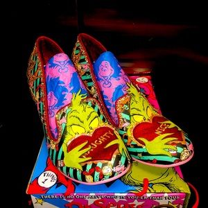 Nice and Naughty Dr. Seuss kitten heels by Irregular Choice.